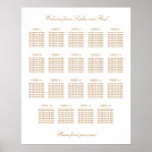 Blanc Beige doré 19 Tableau Mariage (Devant)