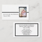 Blanc | Black Graduation Photo Insérer les cartes (Devant / Derrière)