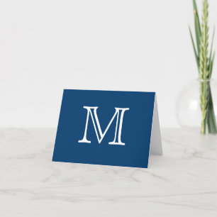 Blanc blanc bleu de monogramme simple à