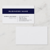 Blanc Bleu Contemporain Carte de visite consultant (Devant / Derrière)