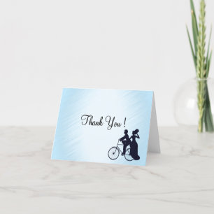 Blanc bleu de Merci de mariage de bicyclette à