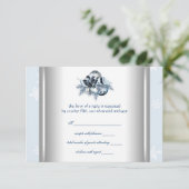 Blanc Bleu Flocon de Neige Bleu Mariage Réponse (Debout devant)