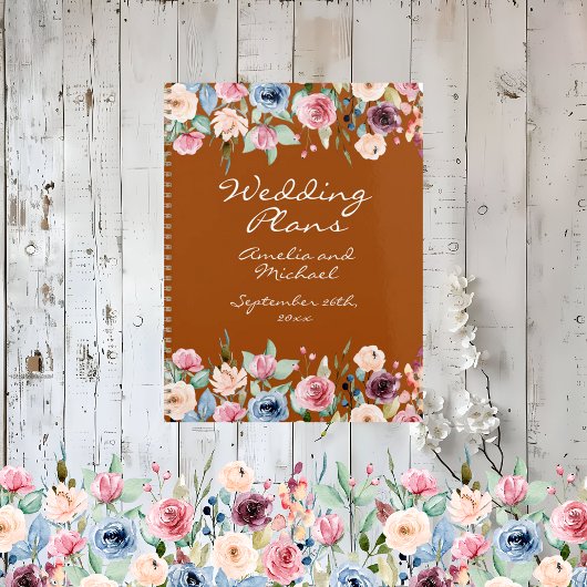 Blanc Blush Roses Terracotta Planificateur de mari