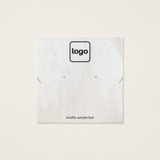 Blanc Bois Ajouter Logo Collier Elevage Carte d'af (Devant)