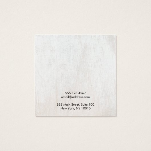 Blanc Bois Ajouter Logo Collier Elevage Carte d'af (Dos)