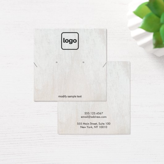 Blanc Bois Ajouter Logo Collier Elevage Carte d'af (Bureau)