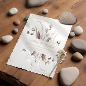 Blanc Botanique Fleur de coton Invitations de mari