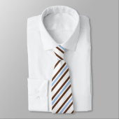 Blanc, Brown & Bleu Striped d2 Cravate masculine (Attaché)