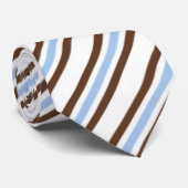 Blanc, Brown & Bleu Striped d2 Cravate masculine (Roulé)