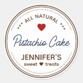 Blanc Brown clair Étiquettes Coeur manuscrit (Devant)