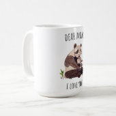 Blanc Brown Cute Panda Chère maman Mug (Devant gauche)
