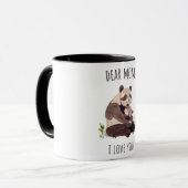 Blanc Brown Cute Panda Chère maman Mug (Devant gauche)