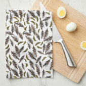 Blanc Brown Pinecones Pine Feuille Serviette de cu (Quart Plié)
