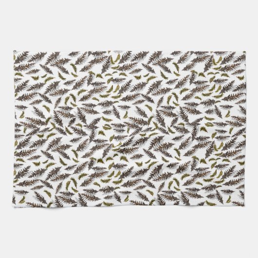 Blanc Brown Pinecones Pine Feuille Serviette de cu (Horizontal)