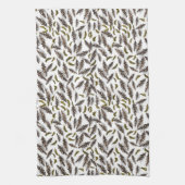 Blanc Brown Pinecones Pine Feuille Serviette de cu (Vertical)