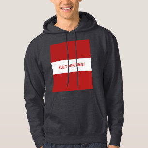 Blanc Built Different Logo de Boîte Sweat à Capuch