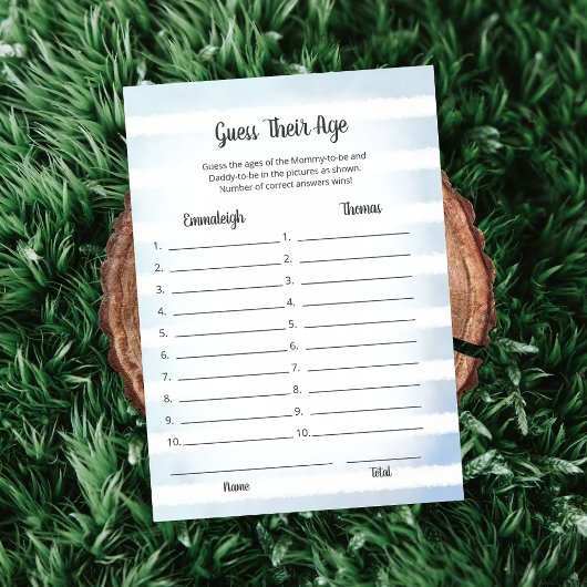 Blanc Bunny Bleu Devine Leur Carte De Jeu Age