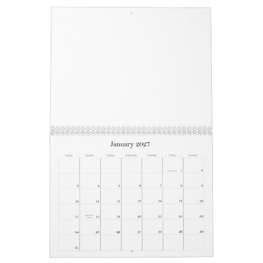 BLANC - calendrier (Jan 2027)