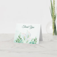 Blanc Calla Lily Carte de remerciements élégant