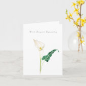 blanc calla lily Penser de vous Carte de sympathie (Fleur jaune)