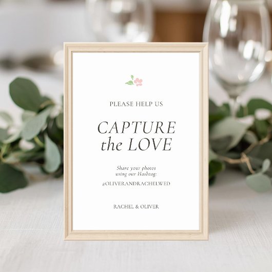 Blanc | Capturez la carte de table de mariage Love