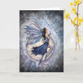 Blanc céleste de ~ de carte féerique bleue (Fleur jaune)