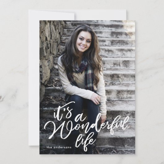 Blanc C'est une merveilleuse carte photo de Noël (Devant)