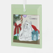 Blanc Chat Noël Ornements drôle (Avant gauche)