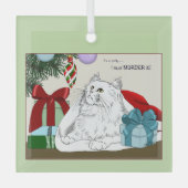 Blanc Chat Noël Ornements drôle (Recto)