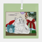 Blanc Chat Noël Ornements drôle (Verso)