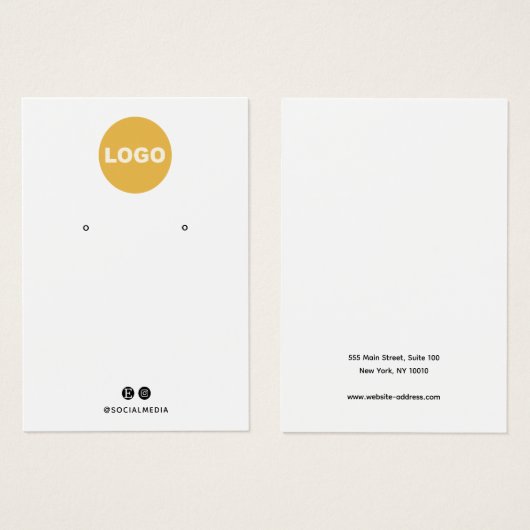 Blanc clair Ajouter votre carte d'affichage d'orei (Devant & derrière)