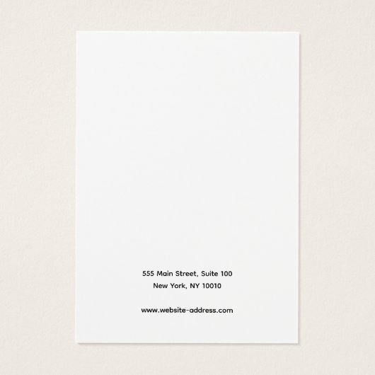 Blanc clair Ajouter votre carte d'affichage d'orei (Dos)