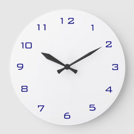 Blanc clair et bleu> Horloges de cuisine ordinaire (Recto)