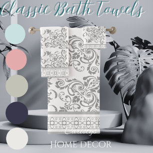 Blanc classique avec des parfums gris serviette