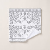 Blanc classique avec des parfums gris serviette (Gant de toilette)
