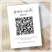 Blanc | Code QR | Carte de réponse de mariage à jo