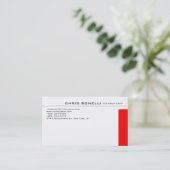 Blanc contemporain Rouge tendance Carte de visite  (Debout devant)