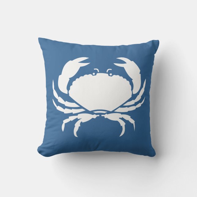 BLANC CRABE sur coussin bleu (Recto)