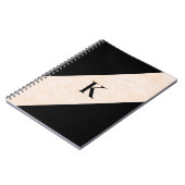 Blanc Crème Batik Noir Monogramme Carnet (Côté gauche)
