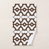 Blanc crémeux et Brown Marocain Boho Chic Motif (Serviette à main)