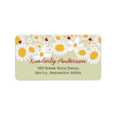 Blanc Daisées d'été et Red Ladybugs Étiquettes de  (Devant)