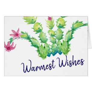 Blanc de cactus de Noël d'aquarelle bonnes fêtes