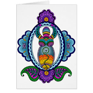 Blanc de carte de déesse de Mehndi à l'intérieur