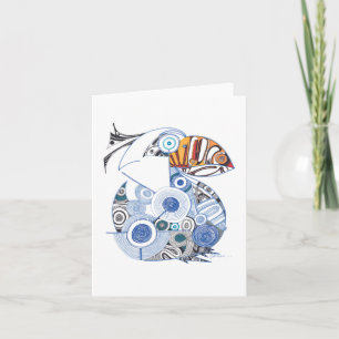 Blanc de carte de note de pélican