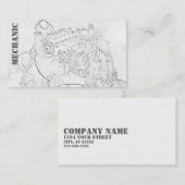 Blanc de carte de visite de mécanicien de carré de (Devant / Derrière)