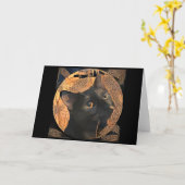 Blanc de carte de voeux de chat de Grec-Style à (Fleur jaune)