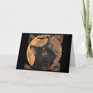 Blanc de carte de voeux de chat de Grec-Style à