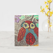 blanc de cartes pour notes de hibou (Fleur jaune)