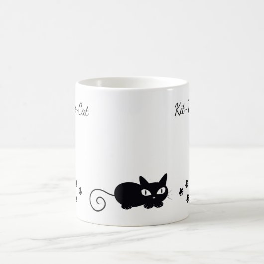 Blanc de chat de thé de kit tasse blanche (Centre)