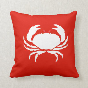 BLANC DE CRABE sur coussin rouge
